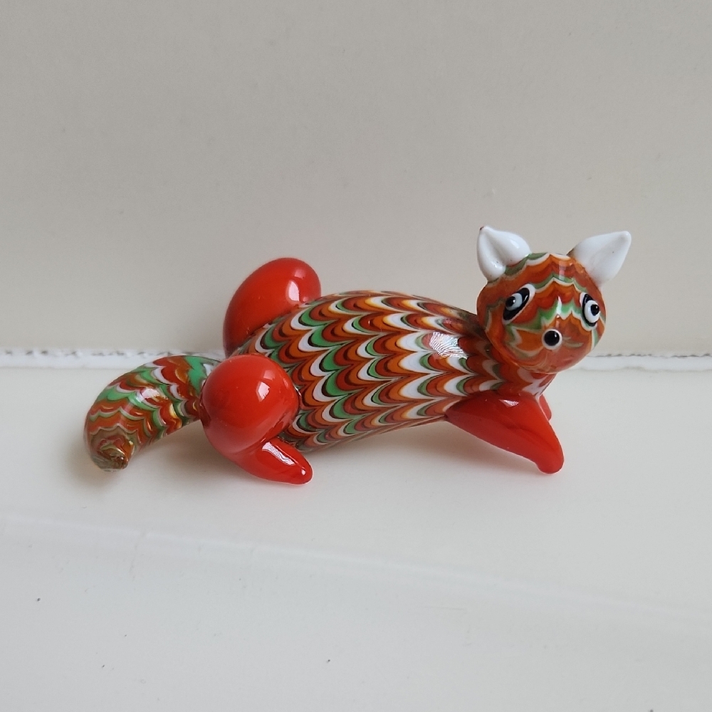 Vintage Fitz And Floyd Glass Menagerie Art Glass Raccoon Figure